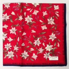 新品 HANAEMORI 森英恵 花柄 ハンカチ 赤