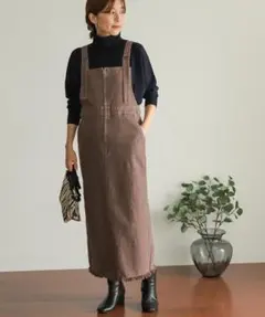 アーバンリサーチドアーズ　ジャンパースカート ロング丈 ブラウン