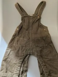 H&M　ベージュ　コーデュロイ　サロペット　オーガニックコットン