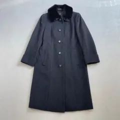 美品 レリアン 高級 カシミア100% ミンクファー ロングコート サイズ9