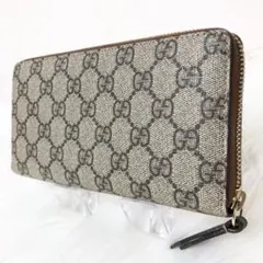 【極美品】GUCCI 長財布 GGスプリーム GG柄 ラウンドファスナー