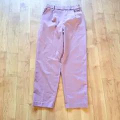 くすみピンク パンツ ゴムウエスト