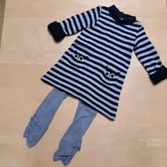 BeBeストライプチュニックとレギンスのセット【110㎝】