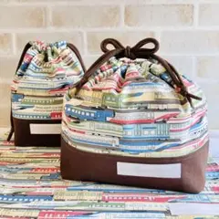 021⚫︎お弁当袋ランチバッグ 給食巾着袋 ハンドメイド男の子 保育幼稚園 新幹線