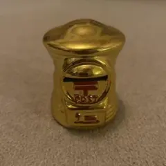 郵便ポスト型陶器製貯金箱 金色