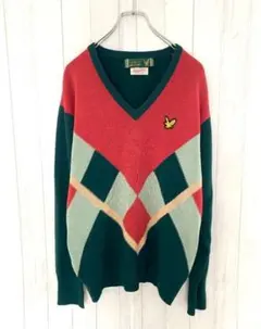 Lyle&Scott スコットランド製 カシミヤ アーガイル ニット XL