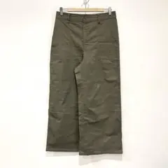 ジーユー✨チノウエストベルトベイカーワイドパンツ【XL】大きいサイズ　カーキ系