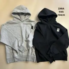 ZARA kids 裏起毛　胸元ロゴ　パーカー　2枚セット　164cm