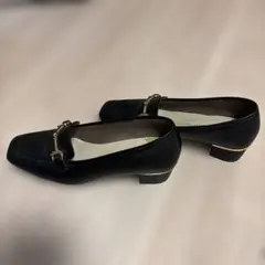 【美品】Oriental Traffic ブラックローファースクエアトゥ　22