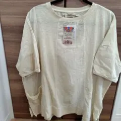 お値下❗お得❗3L新品.未使用チチカカ⭐️クリーム色 半袖Tシャツ ポケット付き