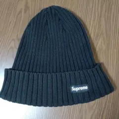 Supreme ブラック ニット帽 100%コットン