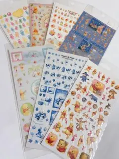 平成　レトロ　Disney プーさん　シール　まとめ売り　新品