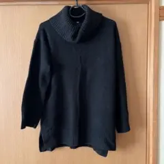 ユニクロ、スフレヤーンタートルネック、チュニック黒Mサイズ