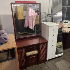 値下送料込【美品】角元産業 高級ドレッサー 鏡台 ガラス天板付 アンティーク 値下送料込【美品】角元産業 高級ドレッサー 鏡台 ガラス天板付
