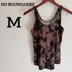 NO BOUNDARIES 【M】タイダイ柄タンクトップ ノースリーブ ブラウン