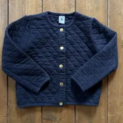 【美品】プチバトー　キルティングカーディガン　ネイビー　5a 110cm