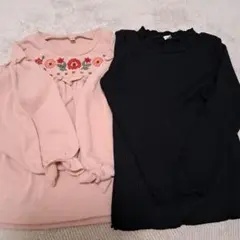 ピンクと黒の長袖カットソーセット