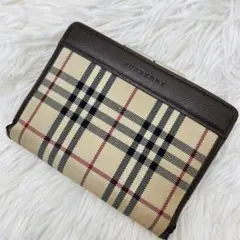 【良品】 バーバリー がま口　ノバチェック 二つ折り レザー 革 キャンバスのサムネイル