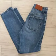 【美品】MOUSSY PLAIN JEANS ストレート デニム 25 青のサムネイル