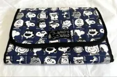 スヌーピー マルチケース PEANUTS 母子手帳 通帳 ケース ネイビー