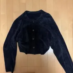 黒ニット長袖カーディガン