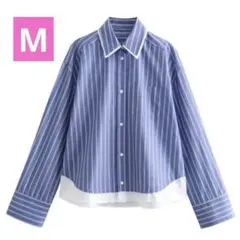 ストライプ柄　コンビ　シャツ　ザラ　zara gu ユニクロ　H&M