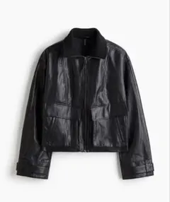 ZARA フェイクレザーパフジャケット ブラック - メルカリ