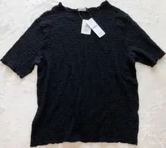 【axes femme】ふくれカットトップス　半袖カットソー ブラック Fのサムネイル