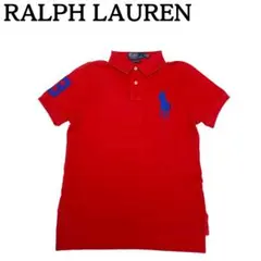 良品★ポロバイラルフローレン 半袖ポロシャツ ビッグポニー 赤 M