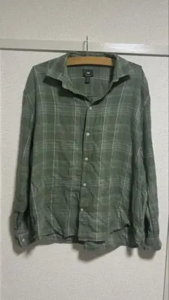 H&M チェック柄 ネルシャツ グリーン XLのサムネイル