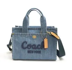ラスト1点 新品未使用COACHコーチ カーゴ トート 26 デニムブルー