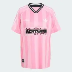 新品XL⭐️adidas SSL ジャージ サッカー Tシャツ ピンク×白 - メルカリ