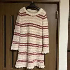 ジェラートピケ　フワフワピンクストライプルームウェア