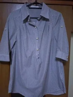 ストライプ 五分袖 チュニック