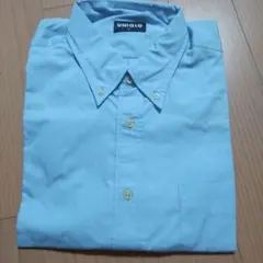 UNIQLO ユニクロ　半袖　ワイシャツ　水色 ボタンダウンシャツ L
