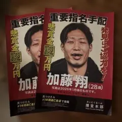 【非売品】 だいにぐるーぷ　加藤　指名手配書 2枚　daini 限定品のサムネイル