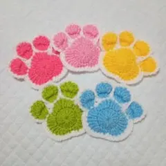 肉球モチーフ5枚(白)