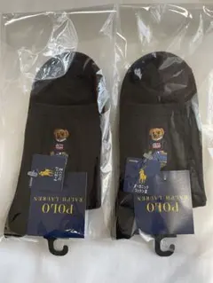 ポロラルフローレン レディースソックス (ブラック22〜24㎝) 2足セット