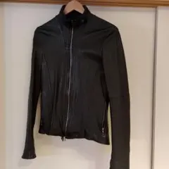 Julius　黒ラムレザージャケット タイトフィットのサムネイル