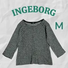 INGEBORG ハウンドトゥース 千鳥格子 ニットM五分袖のサムネイル