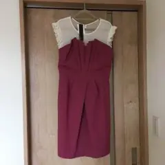 新品 SCOT CLUB シースルー♡ パーティドレス 肩フリル ワンピース