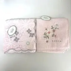 【新品】TOCCA ハンカチ 2枚セット ピンク 花柄 刺繍のサムネイル