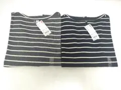 新品未使用　２枚セット　ユニクロ　ボーダー　長袖　Tシャツ　カットソー　L