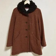 ジャンニロジュディチェ　ブラウン系フード付き ロングコートサイズ42 ＬＬ相当