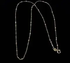 K18YG ステーションチェーン カットボールチェーン ネックレス 18k 