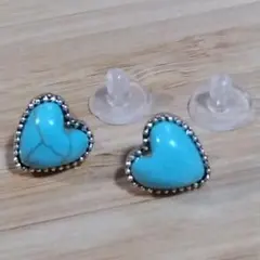 【匿名配送✨新品】ピアス　ターコイズ　ハート　インディアンジュエリー　小ぶりのサムネイル