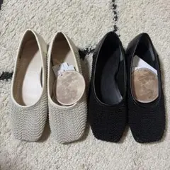 新品　tal.by yumi. メッシュスクエアパンプス 2足セット　Mのサムネイル