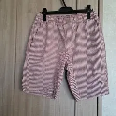 ユニクロ UNIQLOドライストレッチ　イージーショートパンツLレッドストライプ