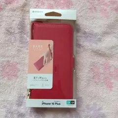 iPhone 16 Plus 手帳型ケース 赤系　未使用
