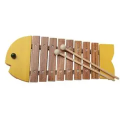 ボーネルンド　おさかなシロフォン　木琴　楽器　木製　モンテッソーリ　黄色